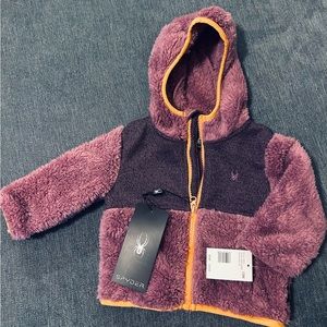 SPYDER Toddler girl coat size: 12 months NWT purple with orange trim